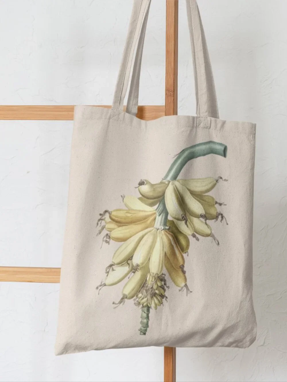 Banana Vintage Botanical Print Graphic Canvas Tote Bag